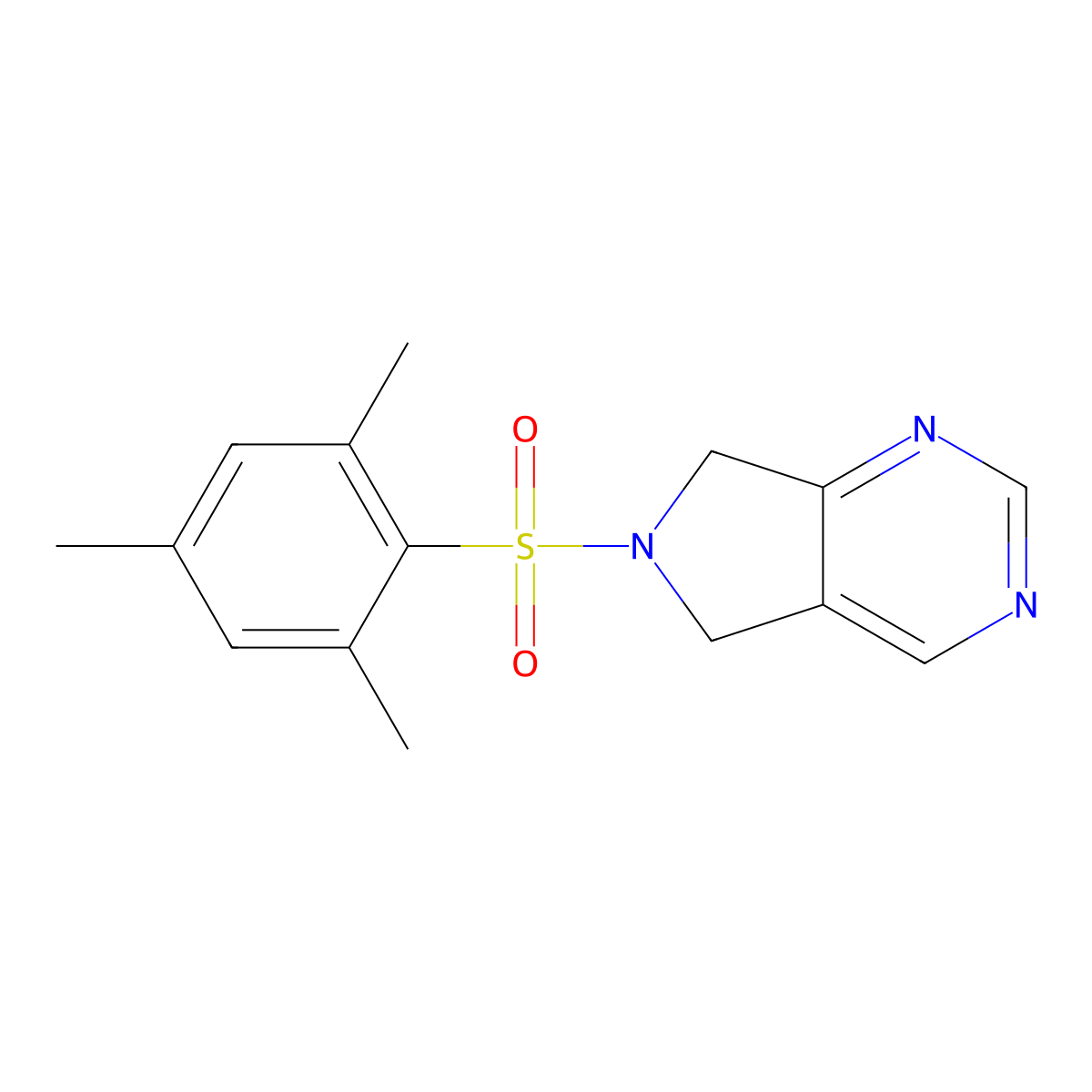 6-(mesitylsulfonyl)-6,7-dihydro-5H-pyrrolo[3,4-d]pyrimidine molecular structure, CAS 1706414-61-0