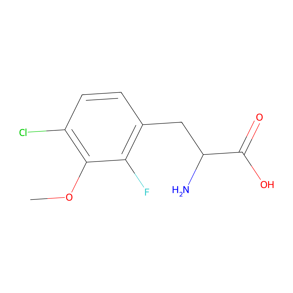 4-Chloro-2-fluoro-3-methoxy-DL-phenylalanine molecular structure, CAS 1706418-83-8