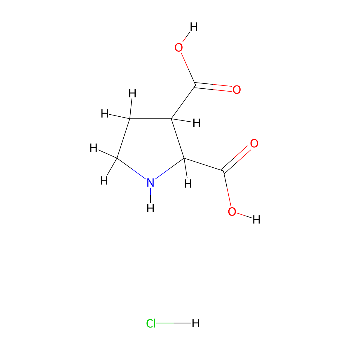 Pyrrolidine-2,3-dicarboxylic acid hydrochloride molecular structure, CAS 1706418-84-9
