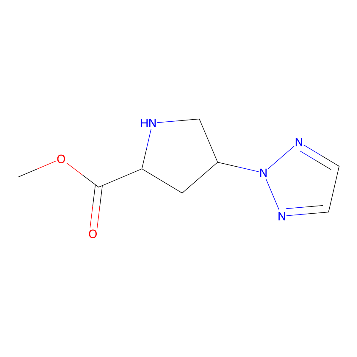 Methyl 4-(2H-1,2,3-triazol-2-yl)pyrrolidine-2-carboxylate molecular structure, CAS 1706418-99-6