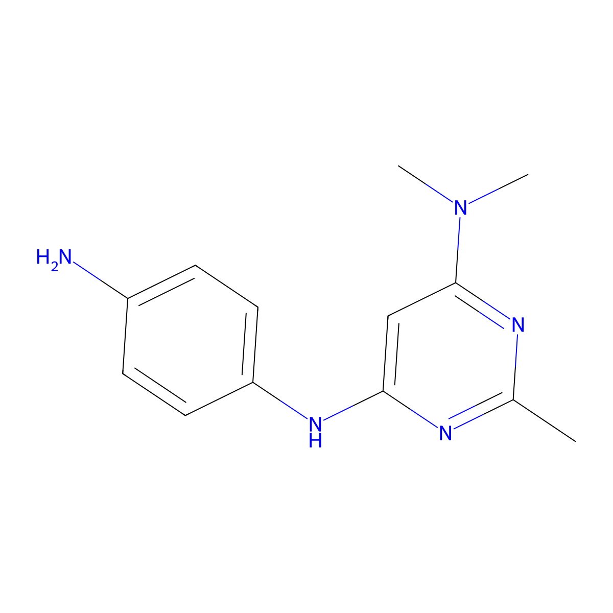 N4-(4-aminophenyl)-N6,N6,2-trimethylpyrimidine-4,6-diamine molecular structure, CAS 1706419-07-9