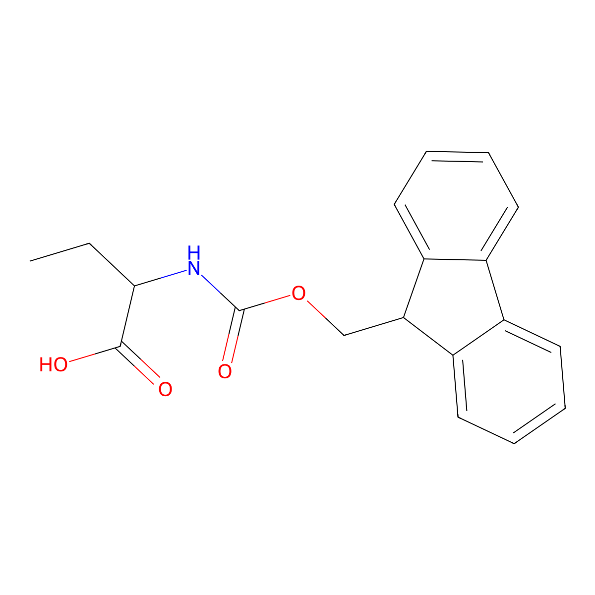 (2R)-2-({[(9H-fluoren-9-yl)methoxy]carbonyl}amino)butanoic acid molecular structure, CAS 170642-27-0