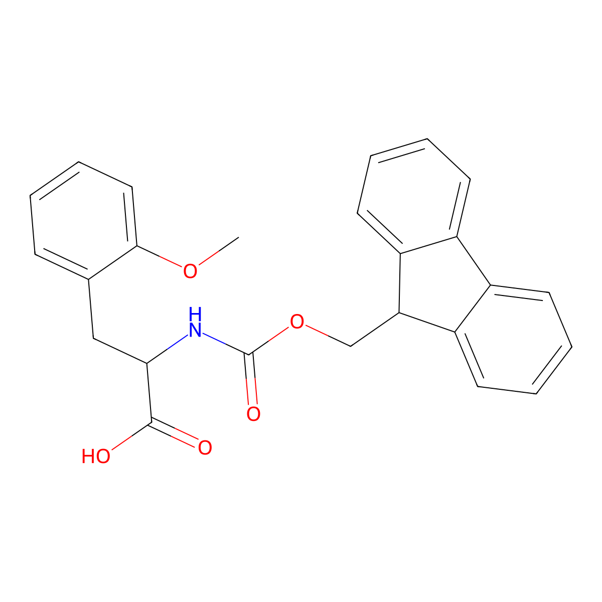 Fmoc-2-Methoxy-D-Phenylalanine molecular structure, CAS 170642-30-5