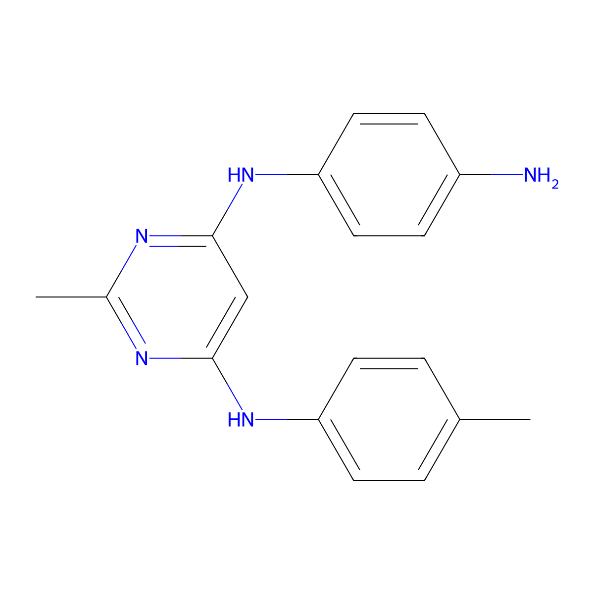 N4-(4-aminophenyl)-2-methyl-N6-(p-tolyl)pyrimidine-4,6-diamine molecular structure, CAS 1706428-07-0