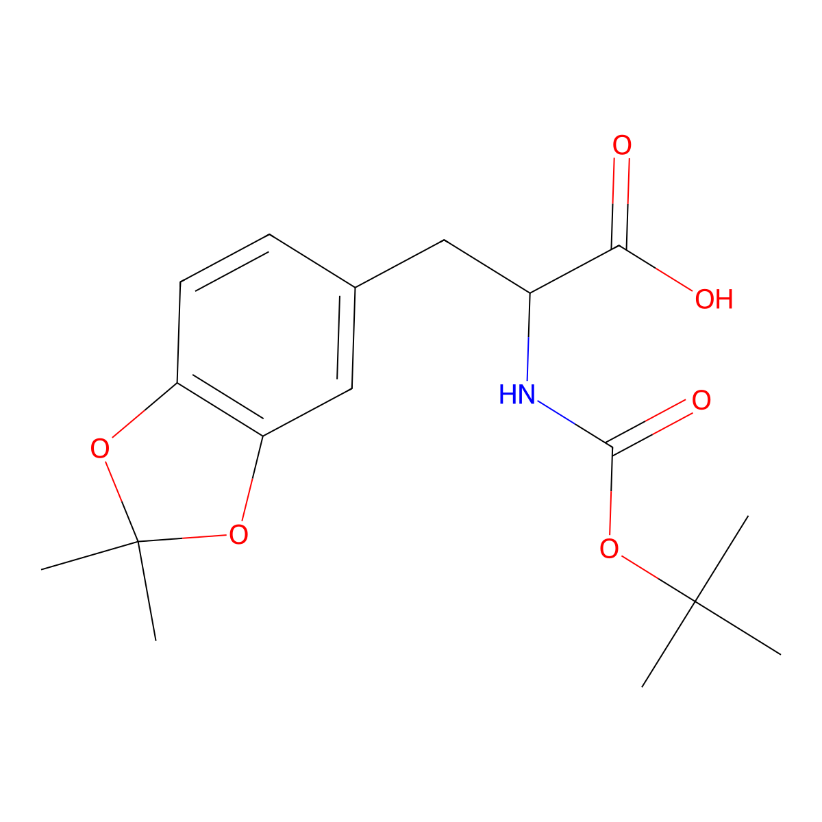 2-(Tert-butoxycarbonylamino)-3-(2,2-dimethyl-1,3-benzodioxol-5-yl)propanoic acid molecular structure, CAS 1706428-09-2