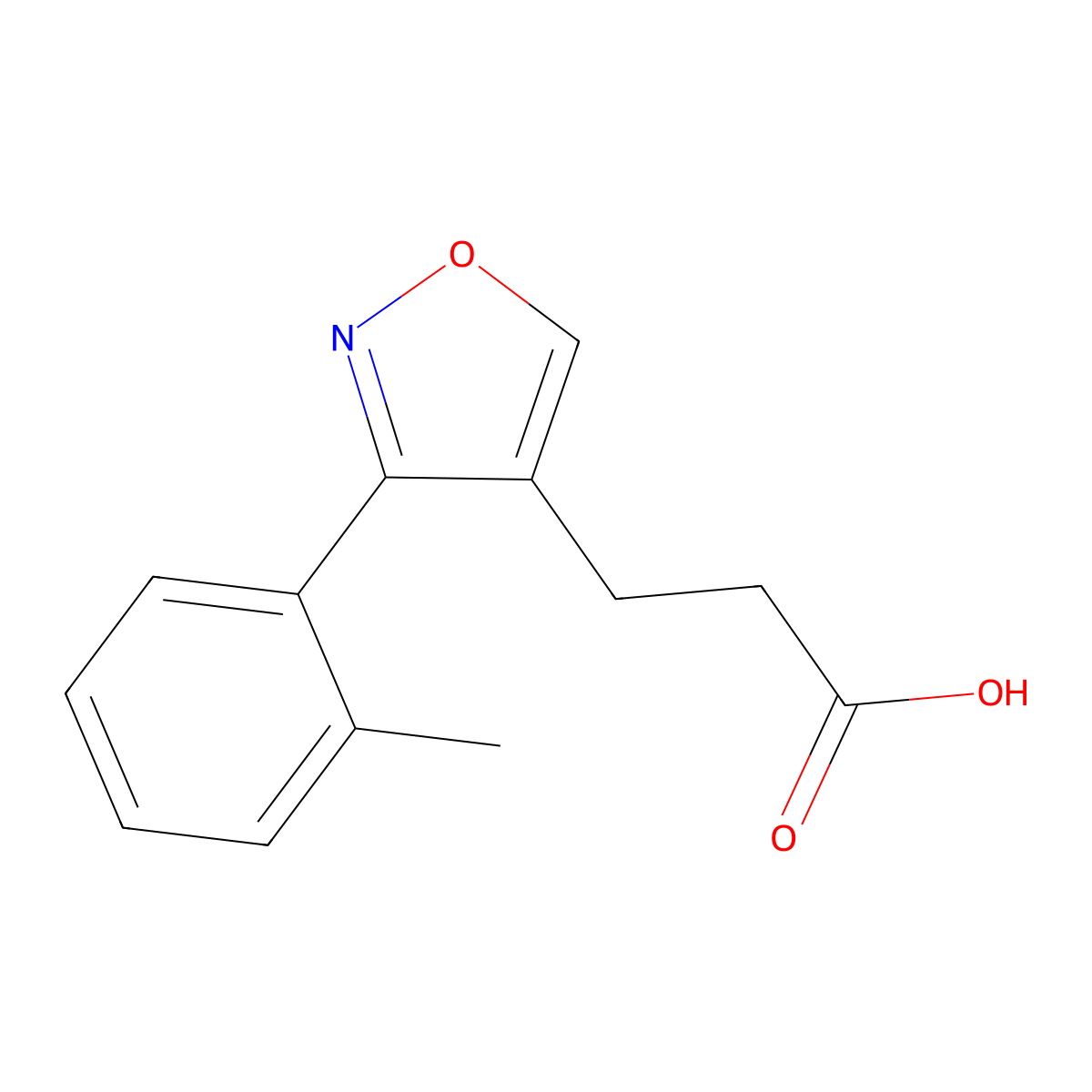 3-[3-(2-Methylphenyl)-4-isoxazolyl]propanoic acid molecular structure, CAS 1706428-11-6