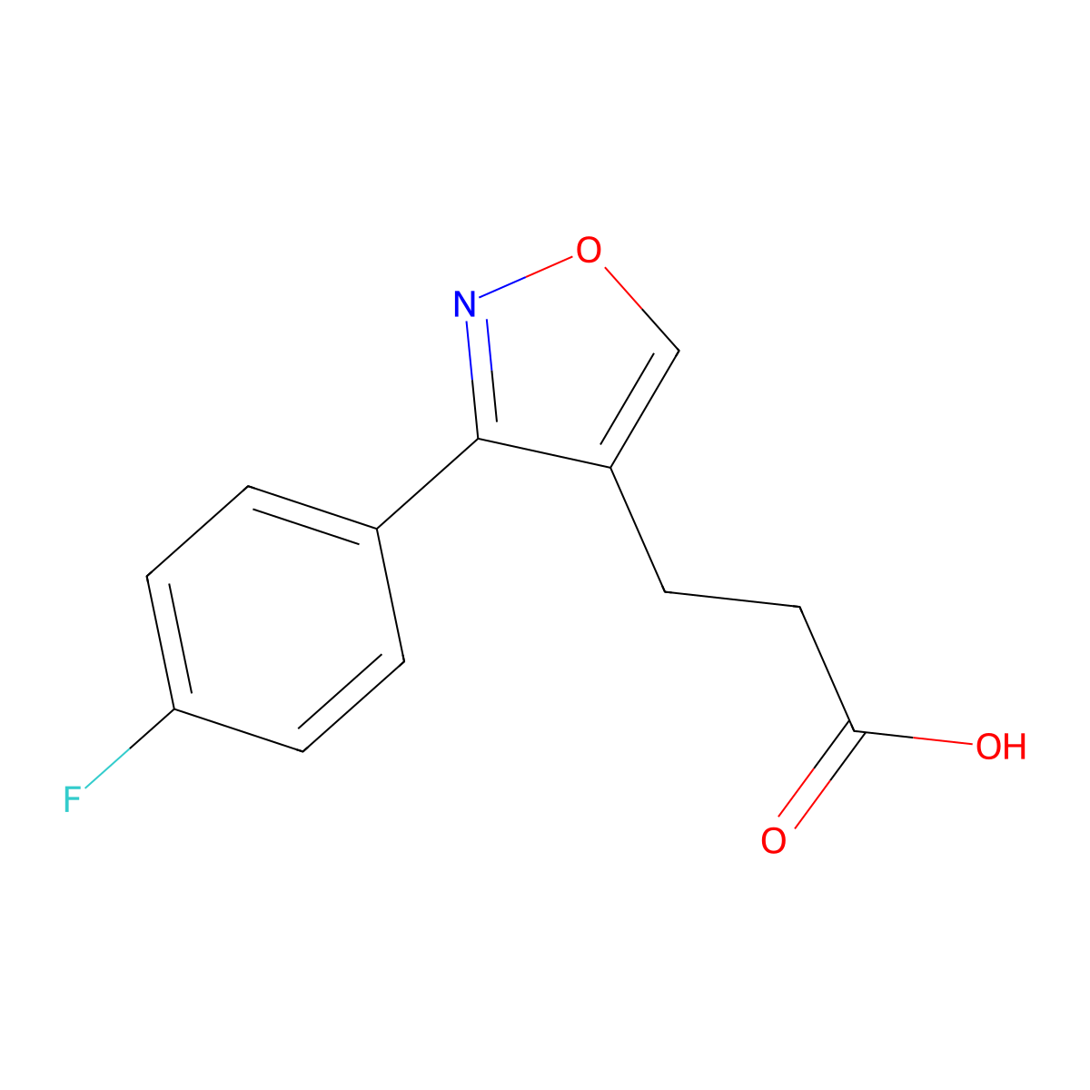 3-[3-(4-Fluorophenyl)-1,2-oxazol-4-yl]propanoic acid molecular structure, CAS 1706428-14-9