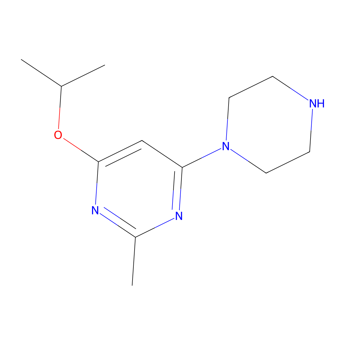 4-Isopropoxy-2-methyl-6-(piperazin-1-yl)pyrimidine molecular structure, CAS 1706428-19-4