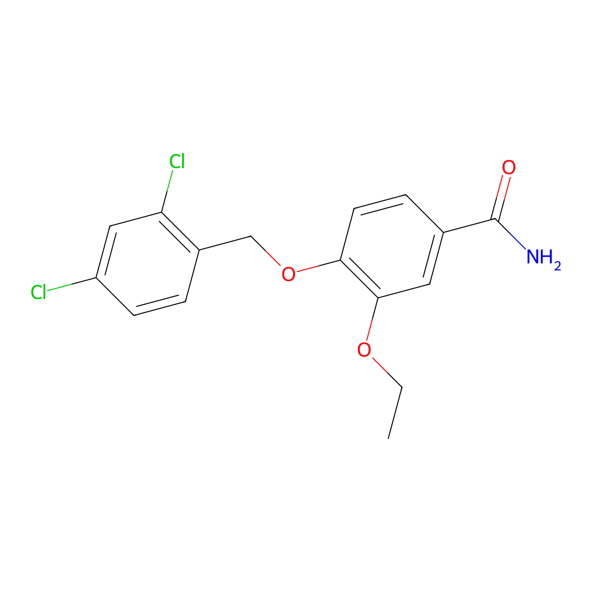 4-((2,4-Dichlorobenzyl)oxy)-3-ethoxybenzamide molecular structure, CAS 1706428-37-6