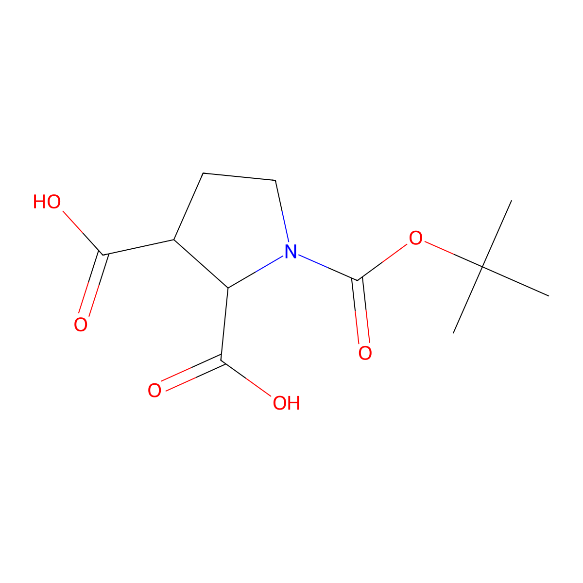 1-(Tert-butoxycarbonyl)pyrrolidine-2,3-dicarboxylic acid molecular structure, CAS 1706428-51-4