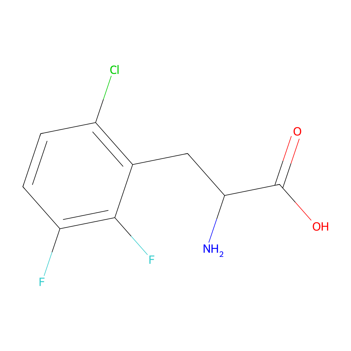 6-Chloro-2,3-difluoro-DL-phenylalanine molecular structure, CAS 1706428-57-0