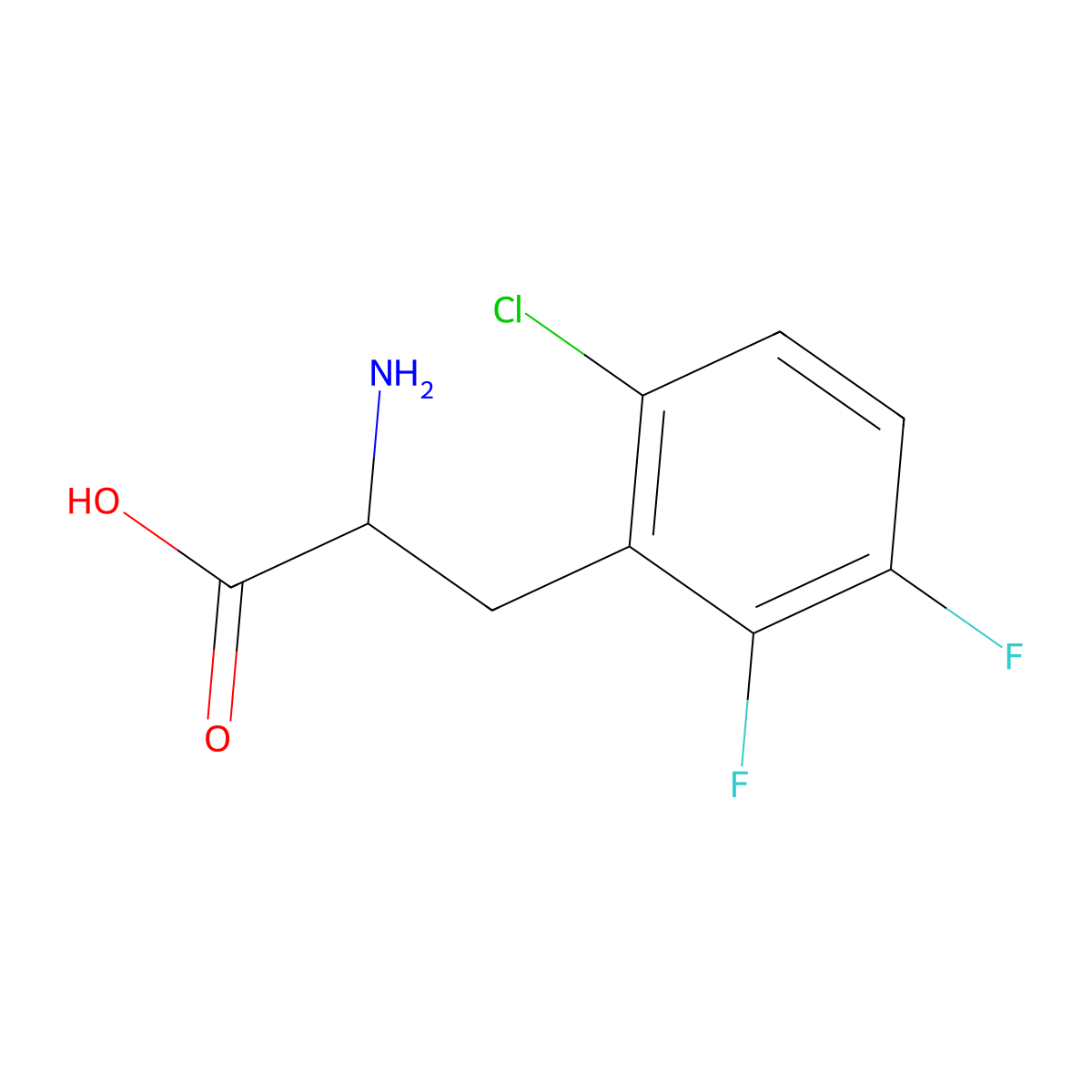 6-Chloro-2,3-difluoro-DL-phenylalanine molecular structure, CAS 1706428-57-0