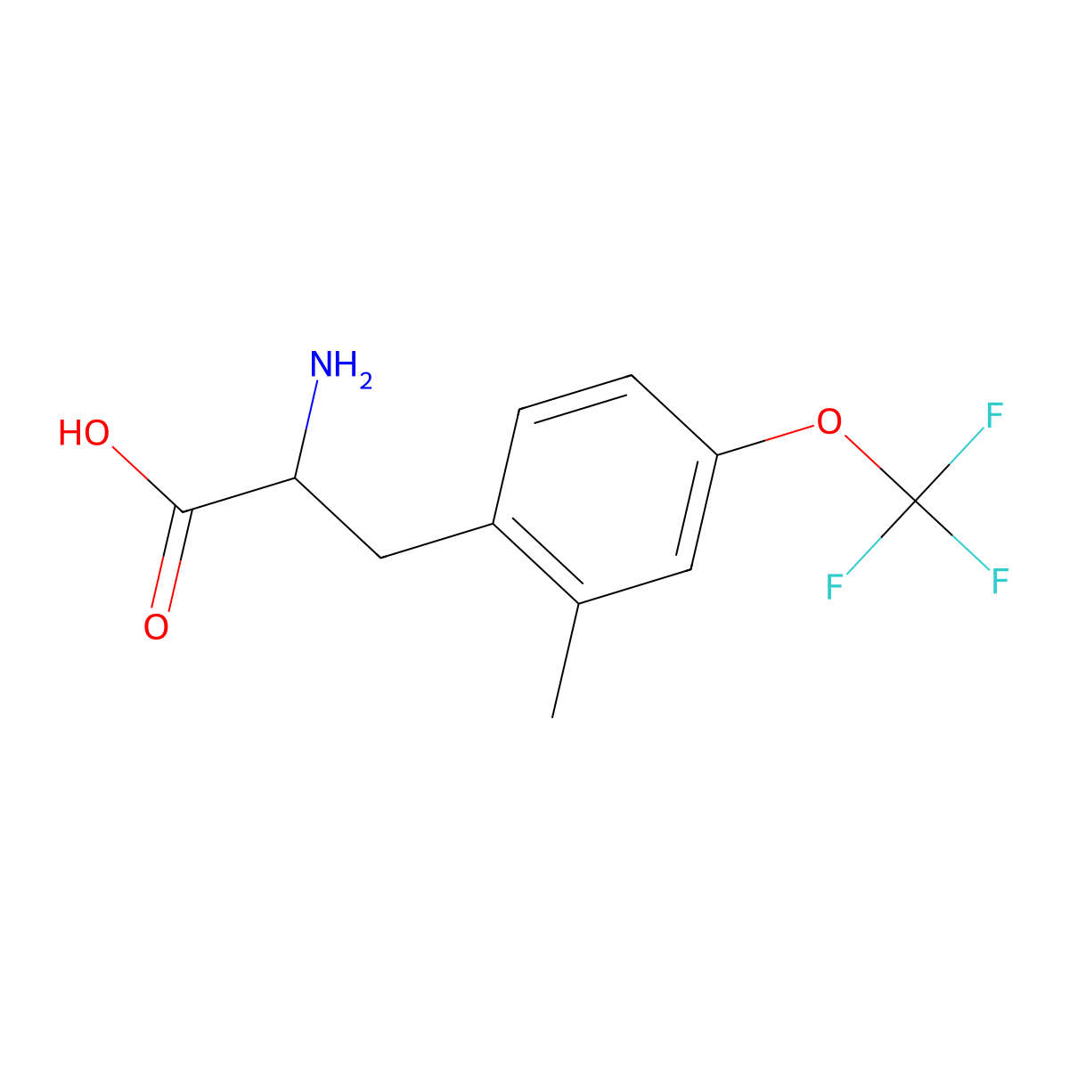 2-Methyl-4-(trifluoromethoxy)-DL-phenylalanine molecular structure, CAS 1706428-65-0