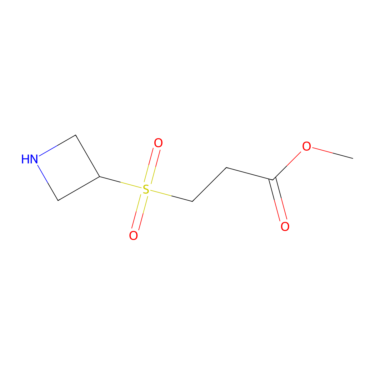 Methyl 3-(azetidine-3-sulfonyl)propanoate molecular structure, CAS 1706428-75-2