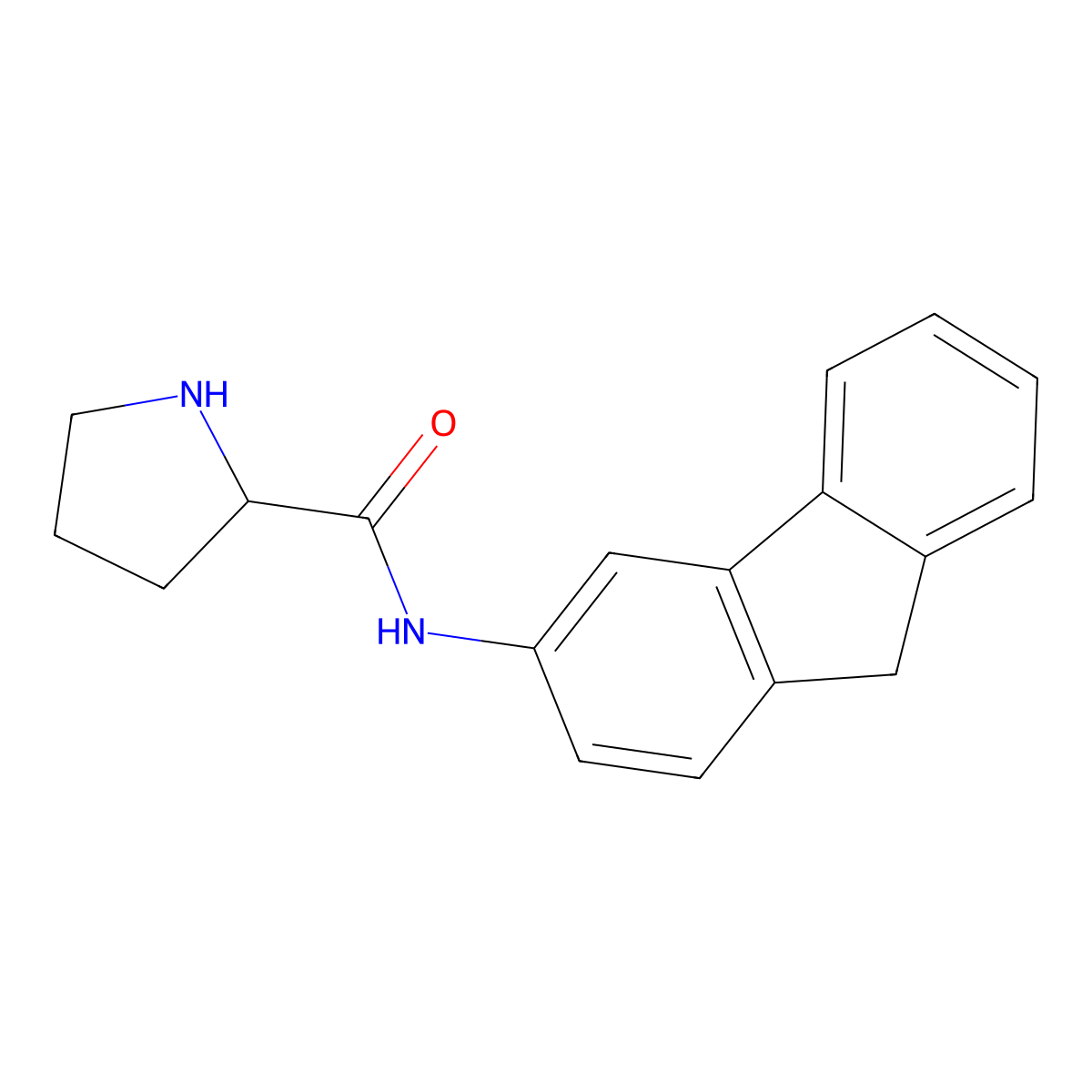 N-9H-Fluoren-3-ylprolinamide molecular structure, CAS 1706428-76-3