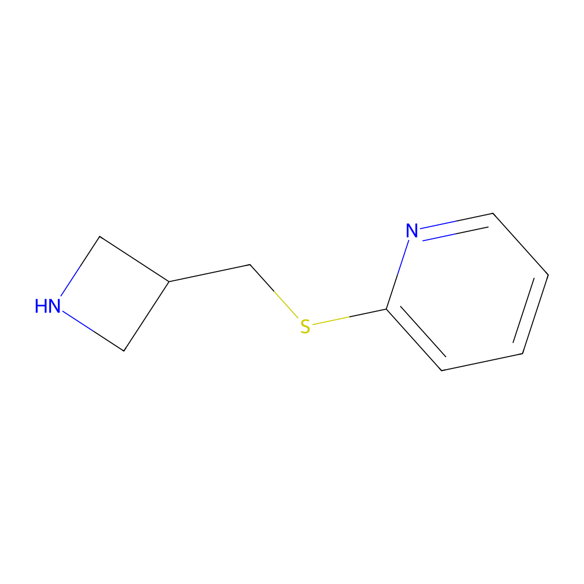 2-{[(Azetidin-3-yl)methyl]sulfanyl}pyridine molecular structure, CAS 1706428-91-2