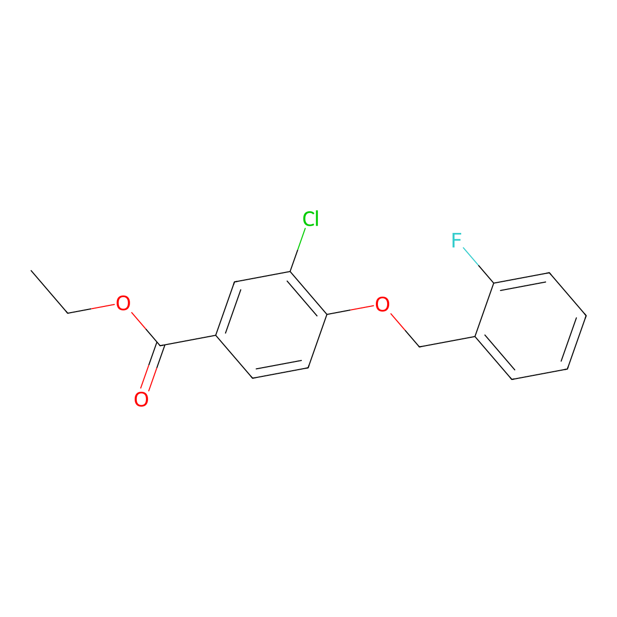 Ethyl 3-chloro-4-((2-fluorobenzyl)oxy)benzoate molecular structure, CAS 1706428-94-5