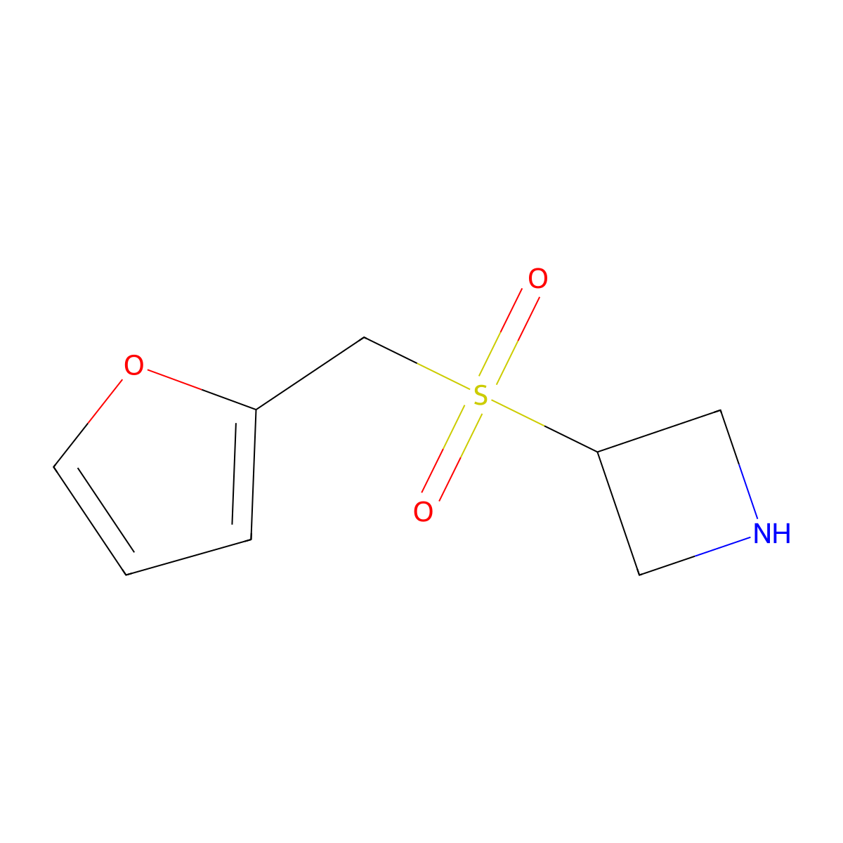 3-((Furan-2-ylmethyl)sulfonyl)azetidine molecular structure, CAS 1706429-23-3