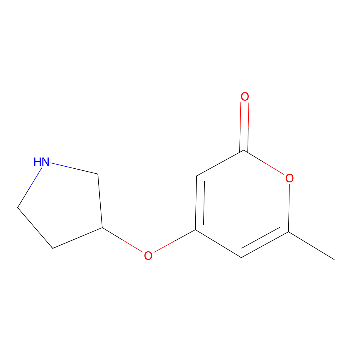 6-methyl-4-(pyrrolidin-3-yloxy)-2H-pyran-2-one molecular structure, CAS 1706429-32-4