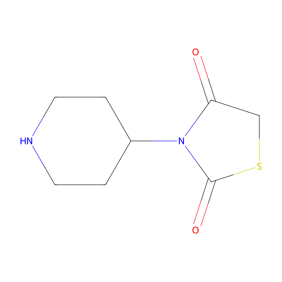 3-(Piperidin-4-yl)-1,3-thiazolidine-2,4-dione molecular structure, CAS 1706429-33-5