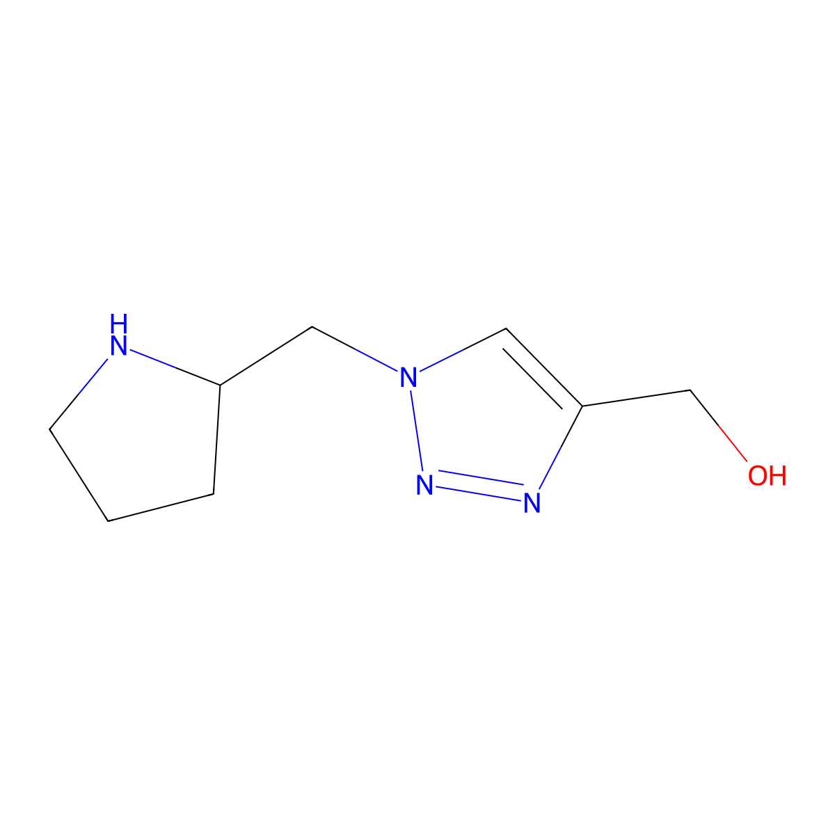 {1-[(pyrrolidin-2-yl)methyl]-1H-1,2,3-triazol-4-yl}methanol molecular structure, CAS 1706429-38-0