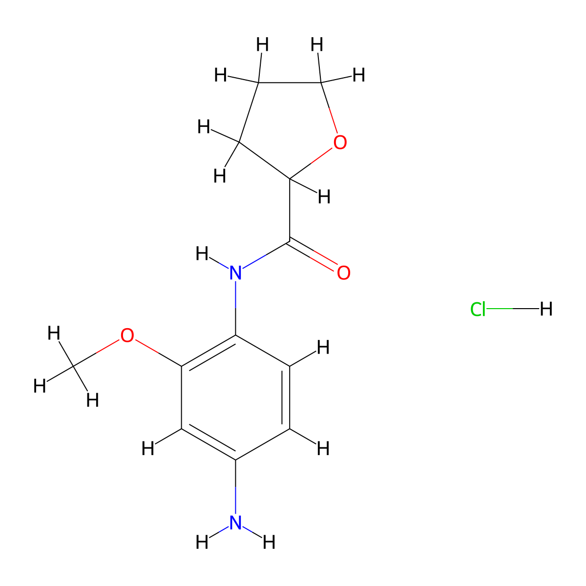 N-(4-Amino-2-methoxyphenyl)tetrahydrofuran-2-carboxamide hydrochloride molecular structure, CAS 1706429-65-3