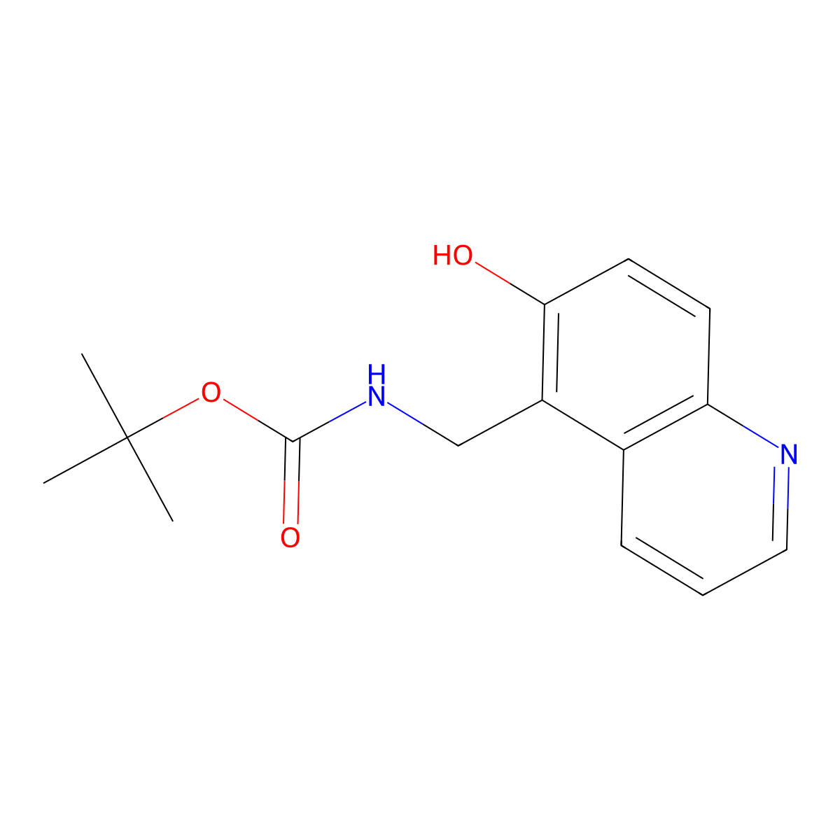 tert-butyl N-[(6-hydroxyquinolin-5-yl)methyl]carbamate molecular structure, CAS 1706429-72-2