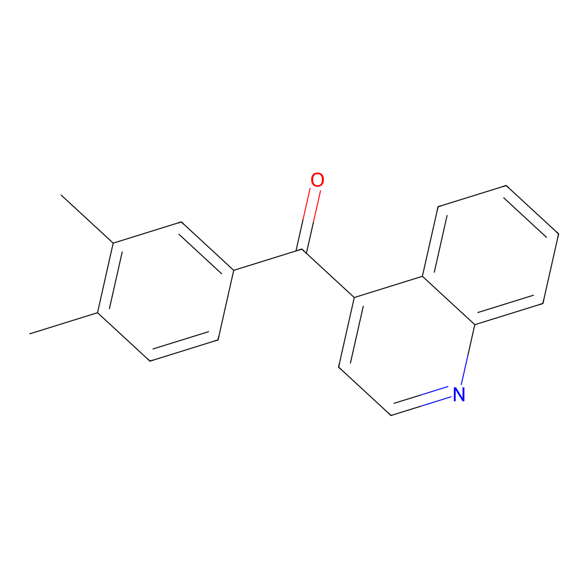(3,4-Dimethylphenyl)(quinolin-4-yl)methanone molecular structure, CAS 1706429-94-8