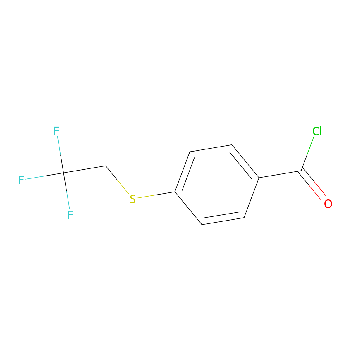 4-[(2,2,2-Trifluoroethyl)sulfanyl]benzoyl chloride molecular structure, CAS 1706430-00-3