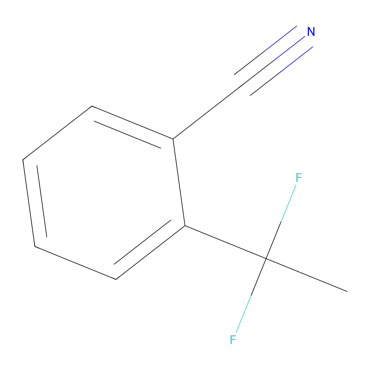 2-(1,1-Difluoroethyl)benzonitrile molecular structure, CAS 1706430-09-2
