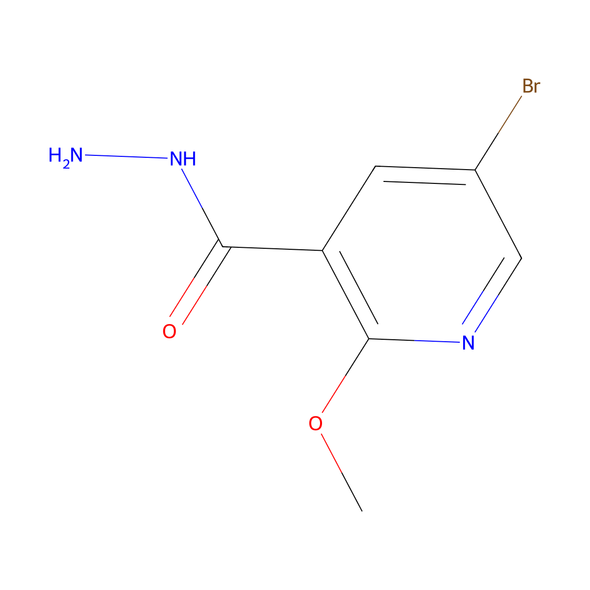 5-Bromo-2-methoxynicotinohydrazide molecular structure, CAS 1706430-13-8