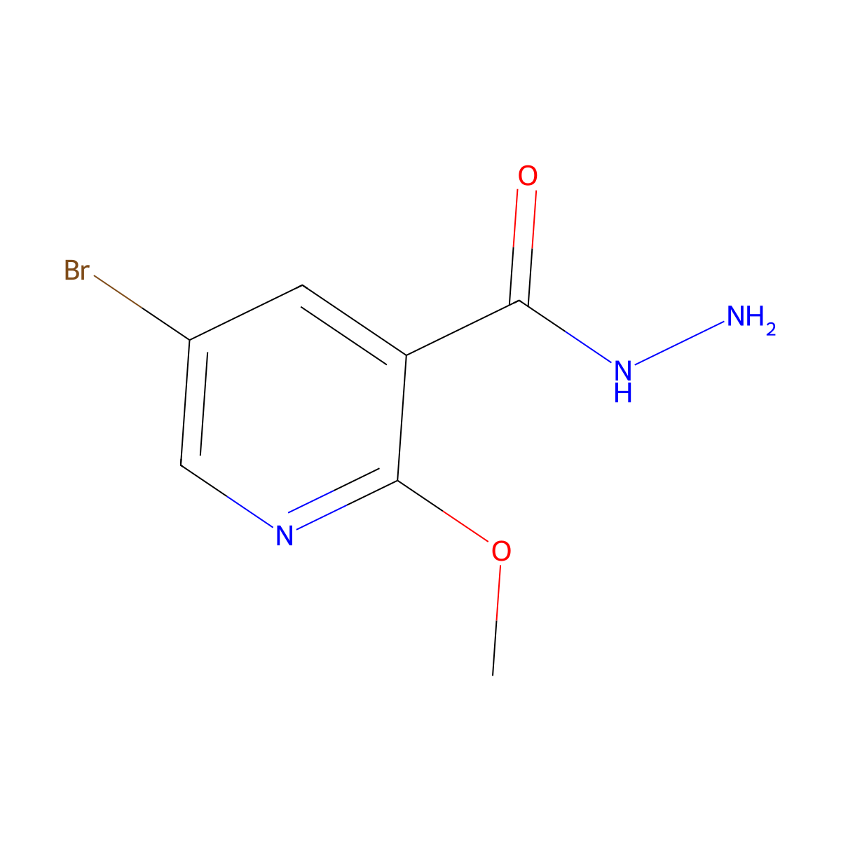 5-Bromo-2-methoxynicotinohydrazide molecular structure, CAS 1706430-13-8
