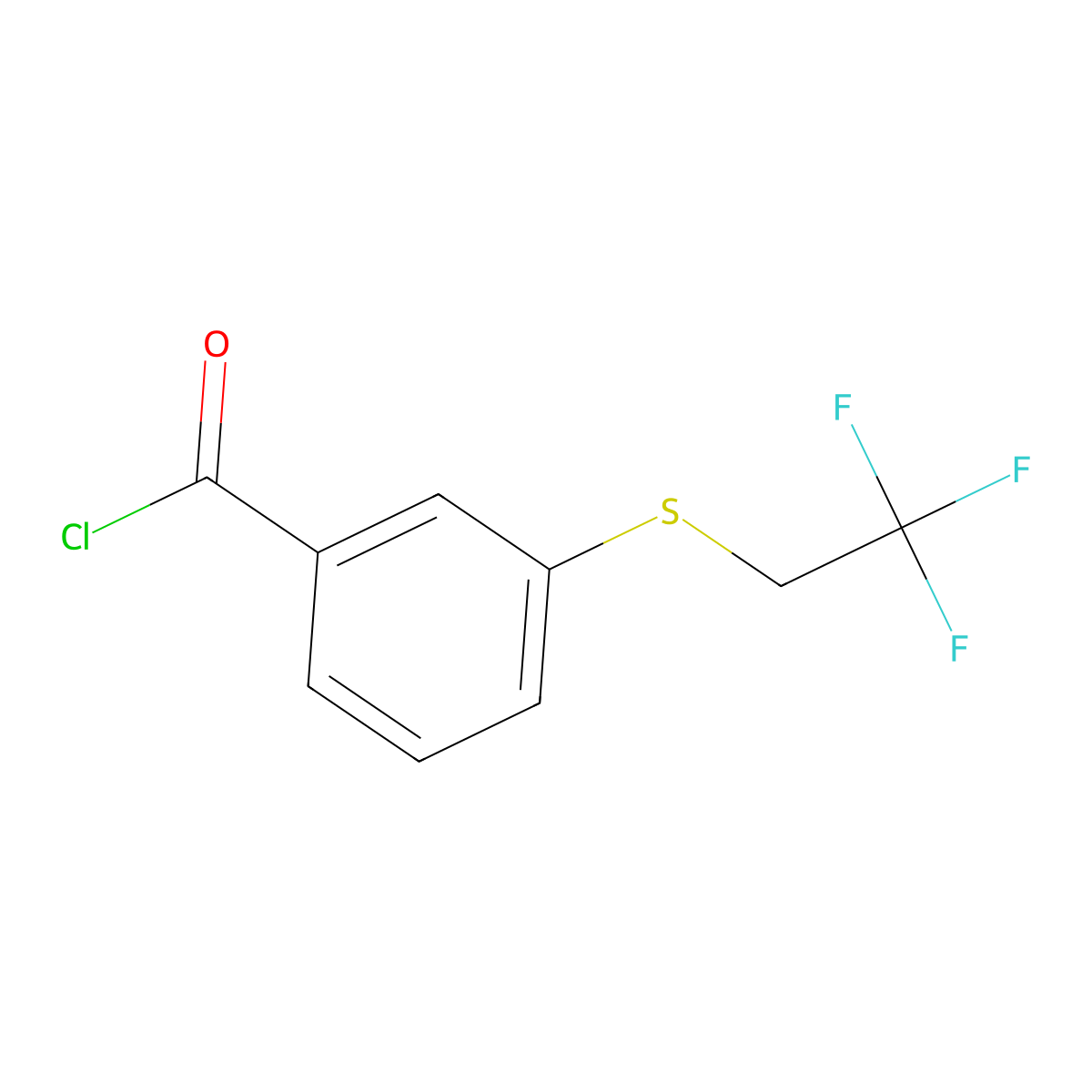 3-[(2,2,2-Trifluoroethyl)sulfanyl]benzoyl chloride molecular structure, CAS 1706430-16-1
