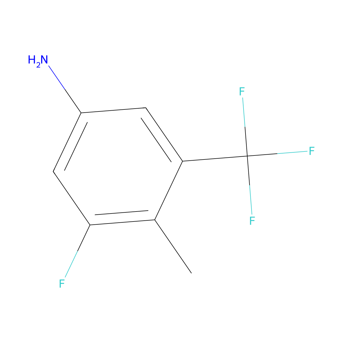 3-Fluoro-4-methyl-5-(trifluoromethyl)aniline molecular structure, CAS 1706430-24-1