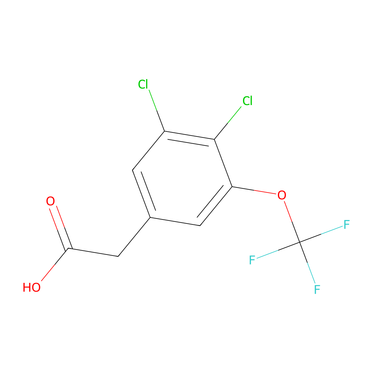 3,4-Dichloro-5-(trifluoromethoxy)phenylacetic acid molecular structure, CAS 1706430-35-4