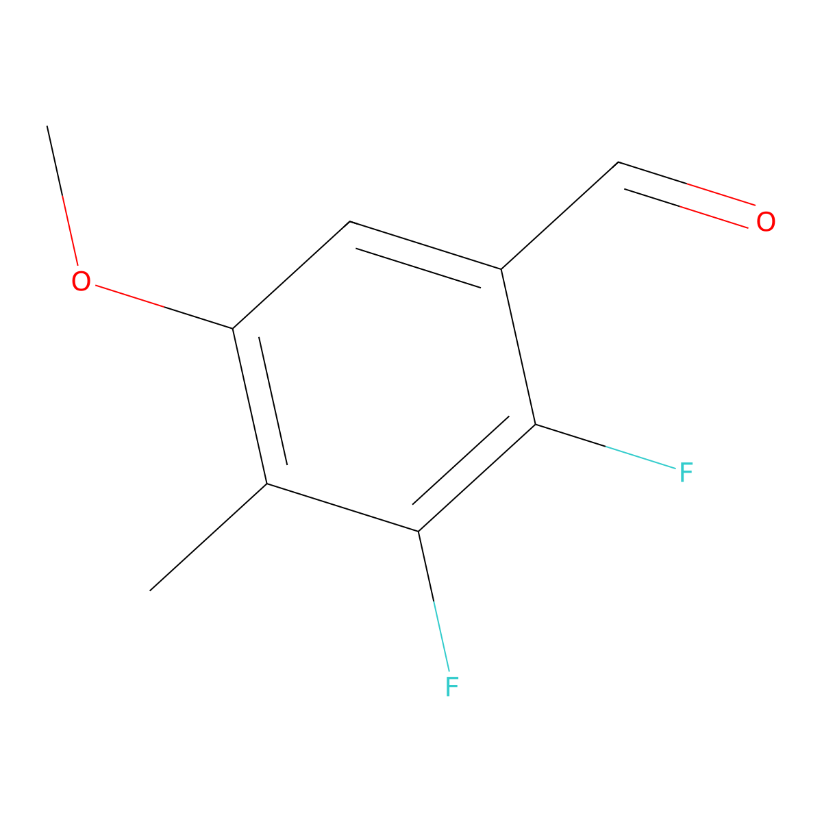 2,3-Difluoro-5-methoxy-4-methylbenzaldehyde molecular structure, CAS 1706430-72-9