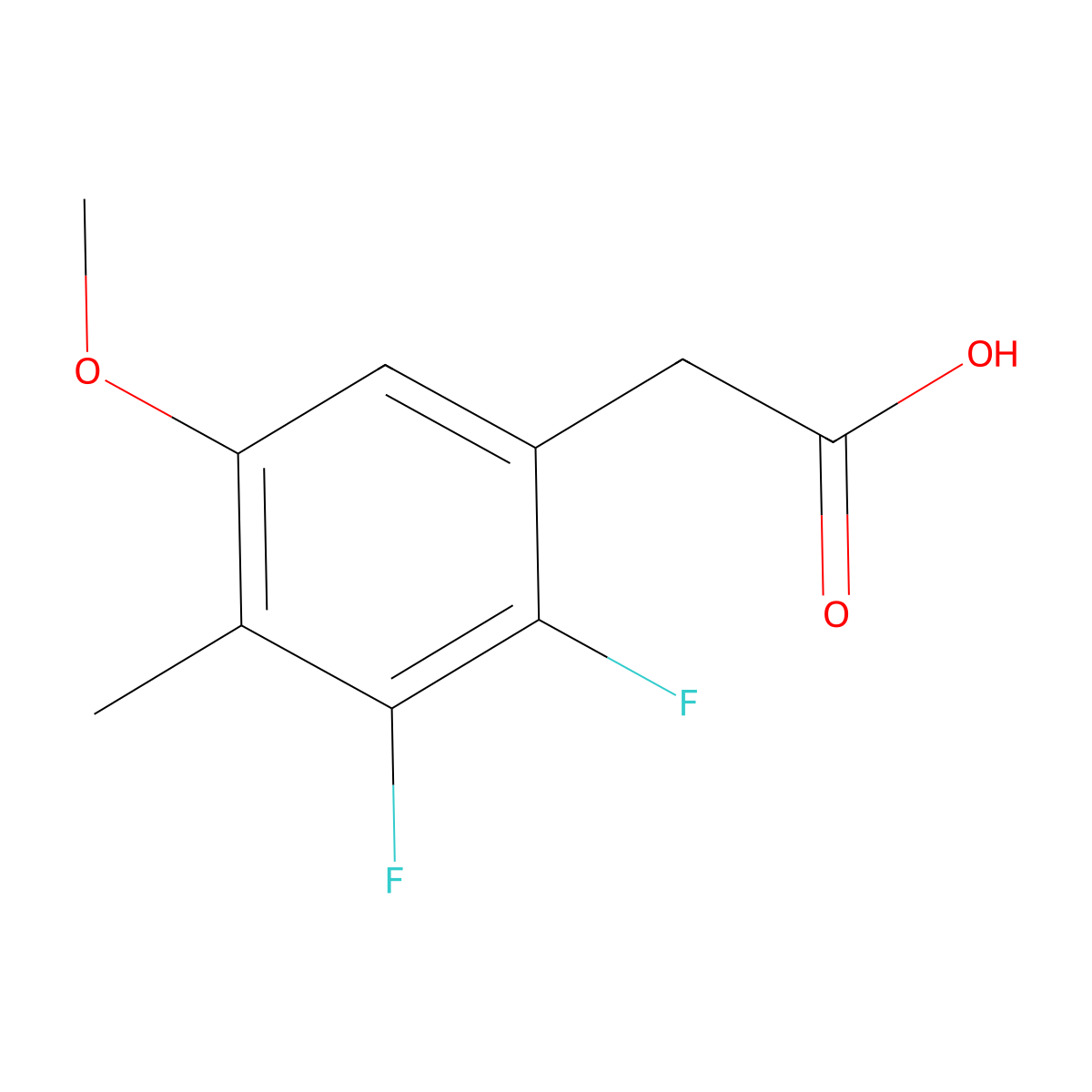2,3-Difluoro-5-methoxy-4-methylphenylacetic acid molecular structure, CAS 1706430-83-2