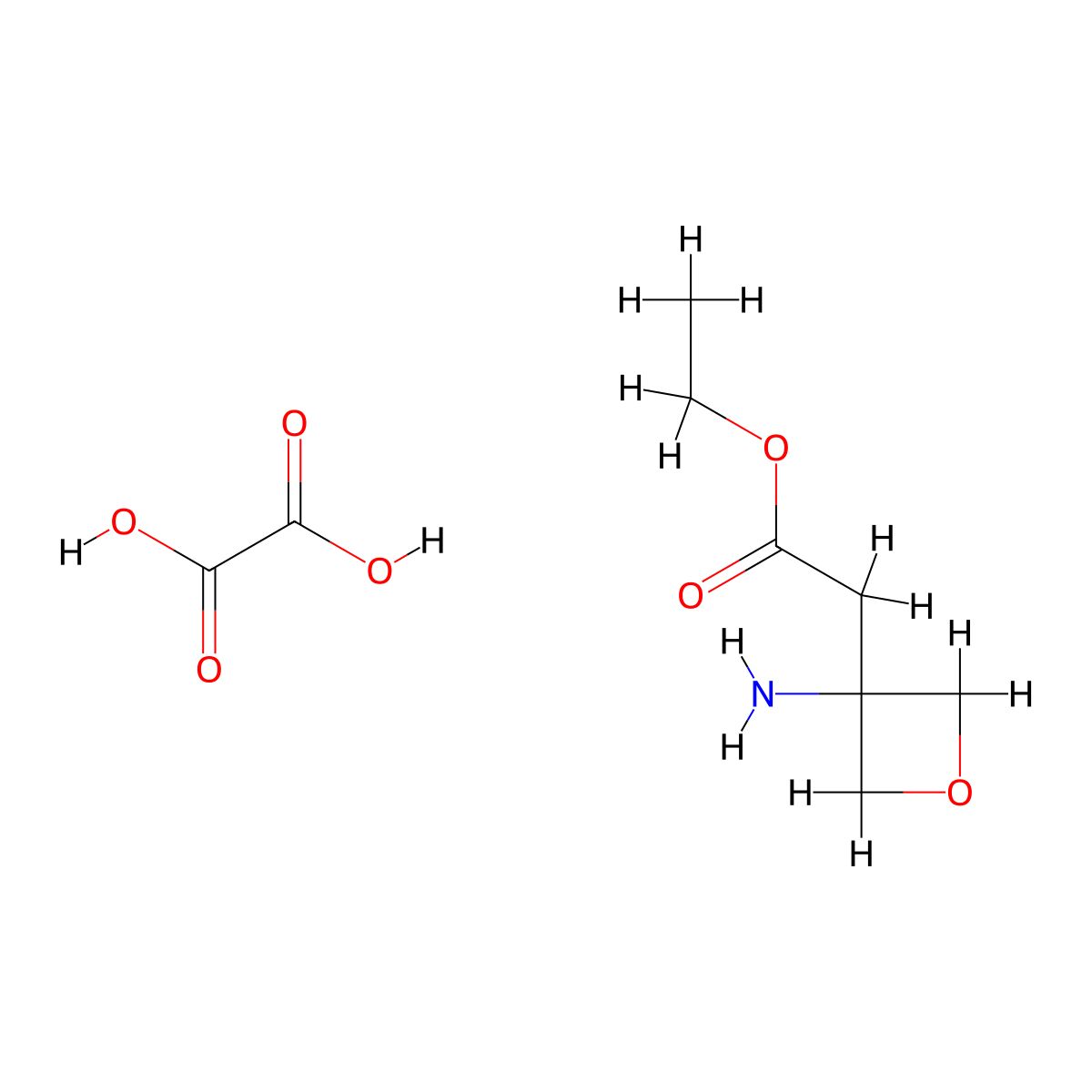 Ethyl 2-(3-aminooxetan-3-yl)acetate oxalate molecular structure, CAS 1706430-86-5