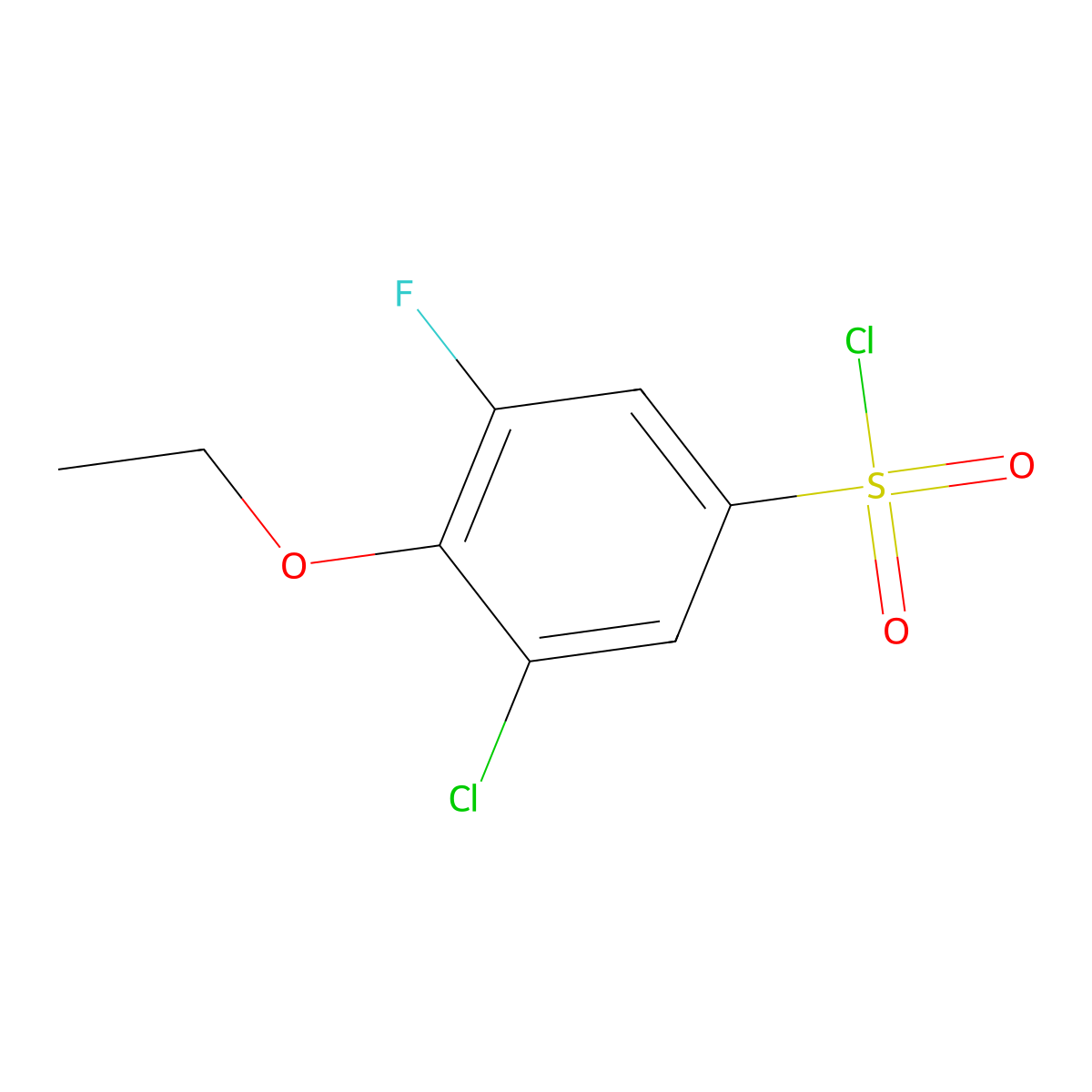 3-Chloro-4-ethoxy-5-fluorobenzenesulfonyl chloride molecular structure, CAS 1706430-92-3