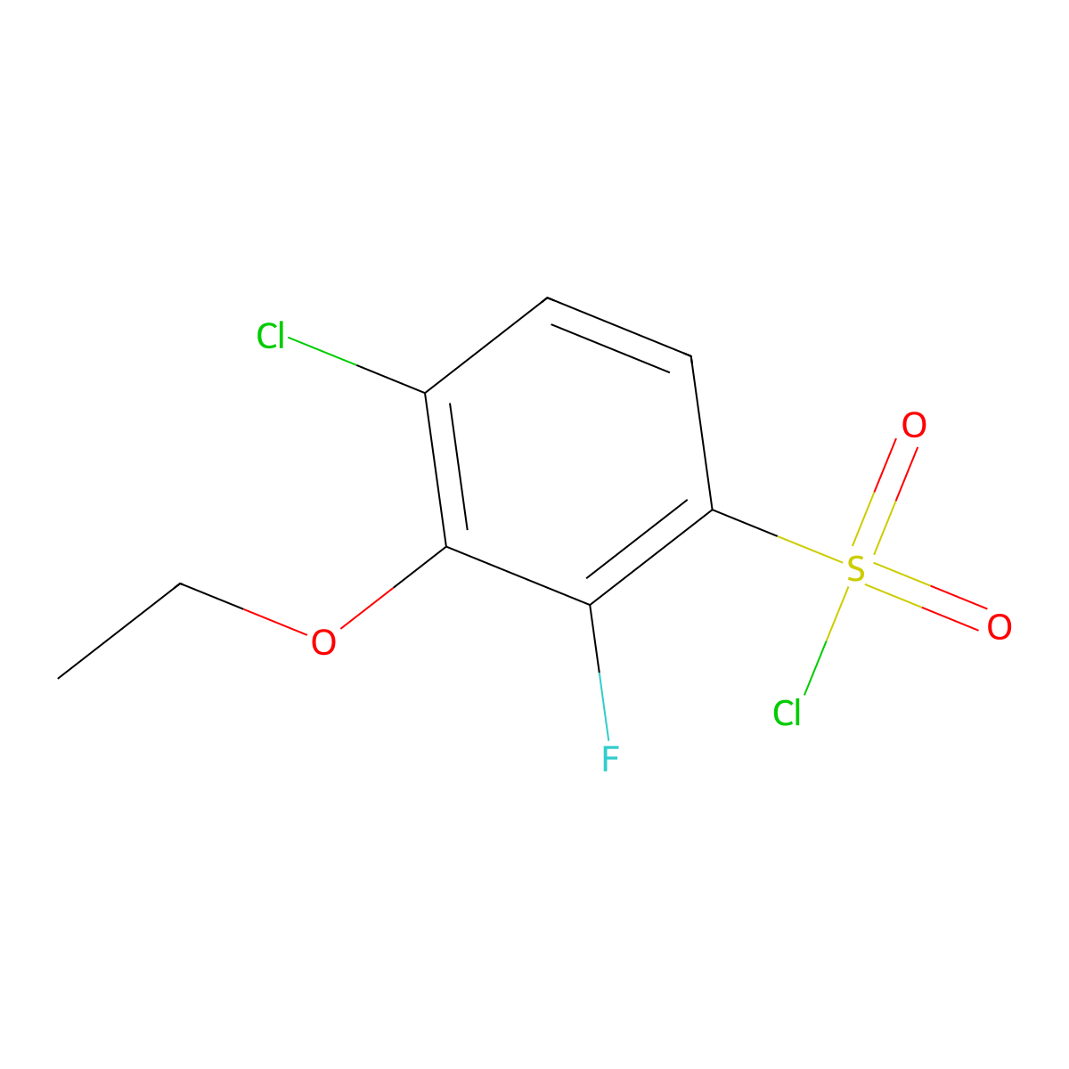 4-Chloro-3-ethoxy-2-fluorobenzenesulfonyl chloride molecular structure, CAS 1706430-95-6