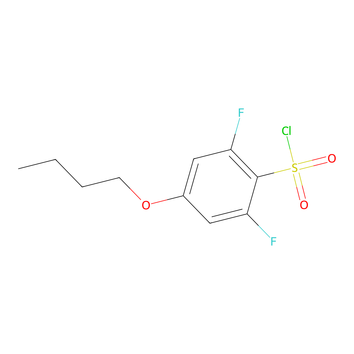 4-Butoxy-2,6-difluorobenzenesulfonyl chloride molecular structure, CAS 1706431-01-7
