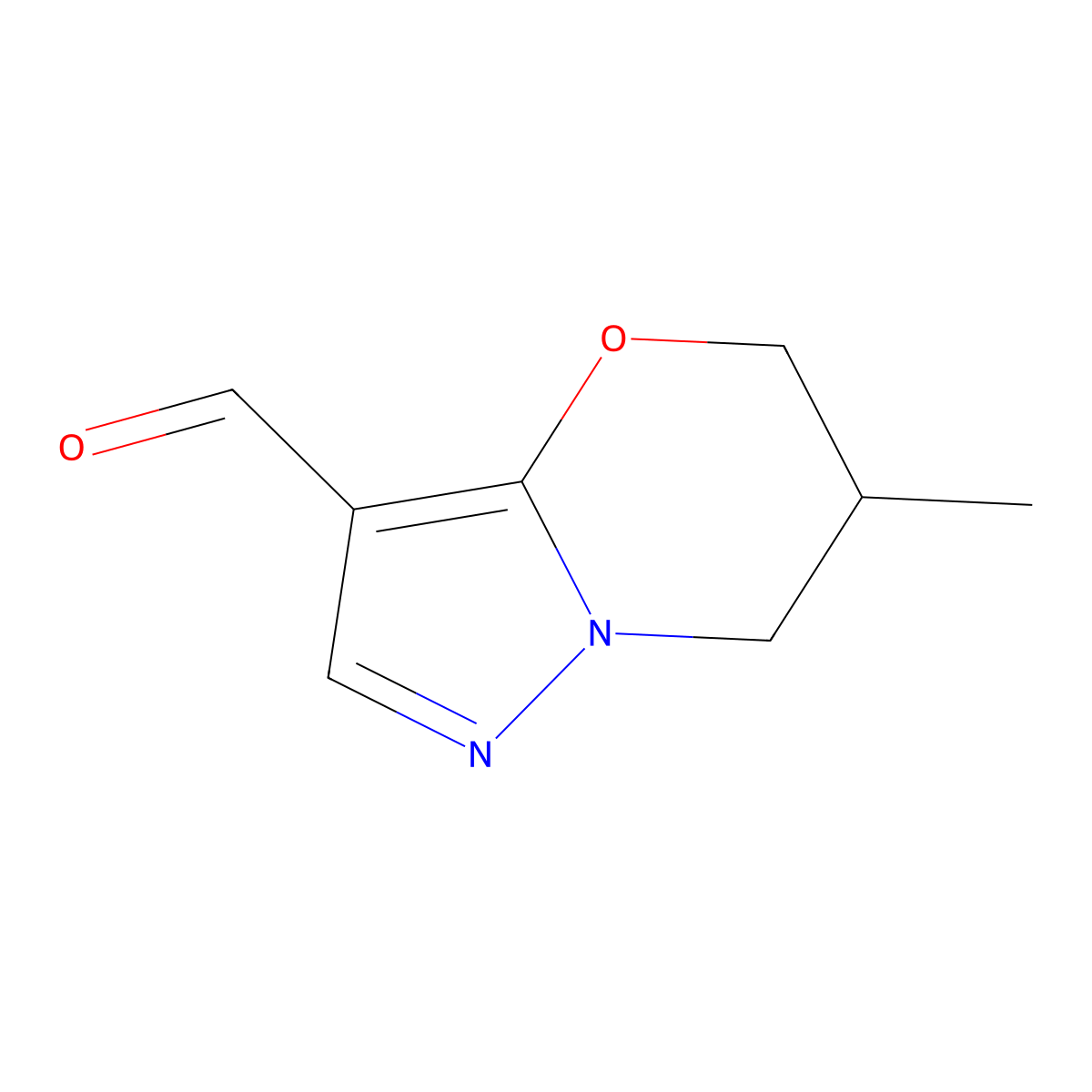 6-Methyl-6,7-dihydro-5H-pyrazolo[5,1-b][1,3]oxazine-3-carbaldehyde molecular structure, CAS 1706431-19-7