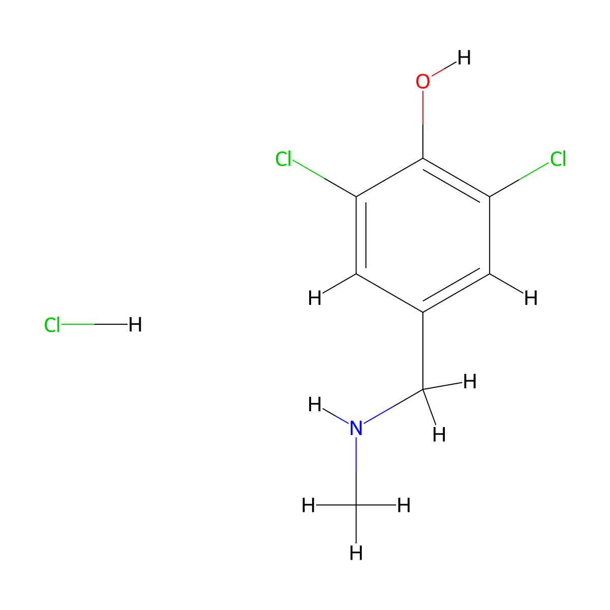2,6-Dichloro-4-[(methylamino)methyl]phenol hydrochloride molecular structure, CAS 1706431-33-5