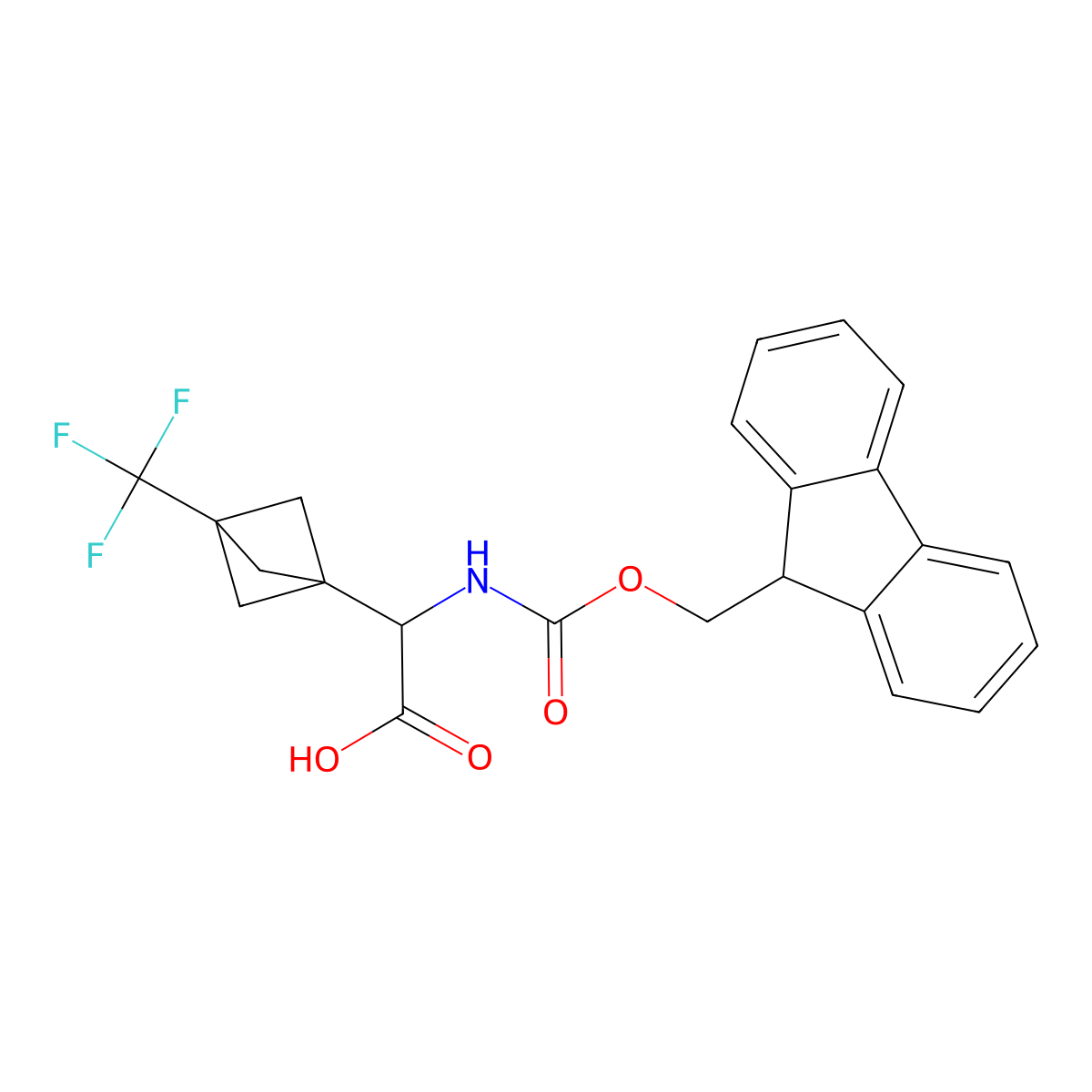 2-({[(9H-fluoren-9-yl)methoxy]carbonyl}amino)-2-[3-(trifluoromethyl)bicyclo[1.1.1]pentan-1-yl]acetic acid molecular structure, CAS 1706431-60-8