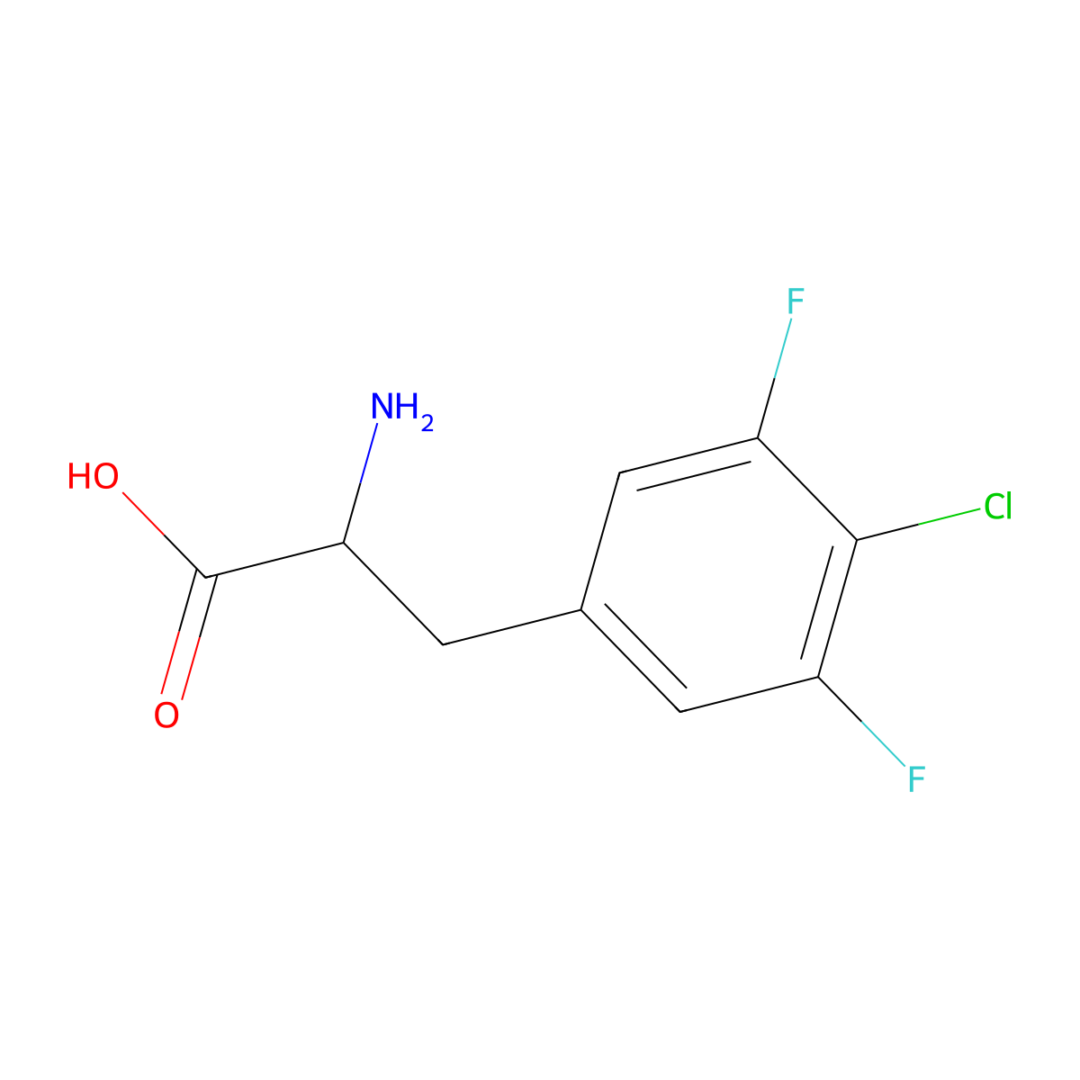 4-Chloro-3,5-difluoro-DL-phenylalanine molecular structure, CAS 1706431-62-0