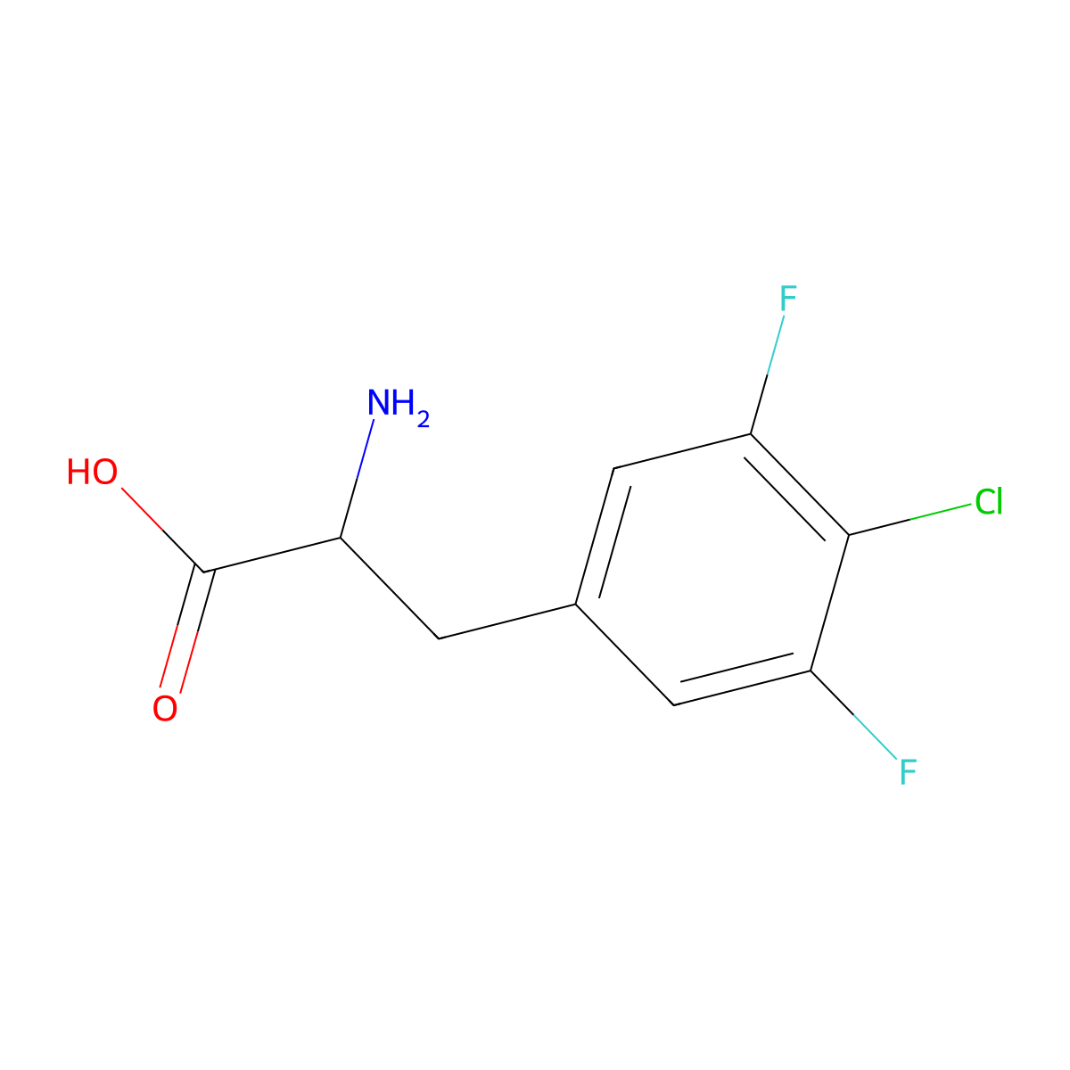 4-Chloro-3,5-difluoro-DL-phenylalanine molecular structure, CAS 1706431-62-0