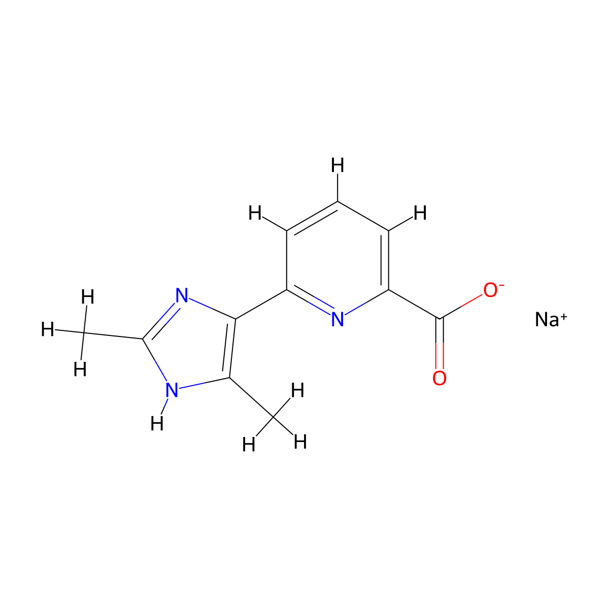 sodium 6-(2,5-dimethyl-1H-imidazol-4-yl)pyridine-2-carboxylate molecular structure, CAS 1706432-04-3