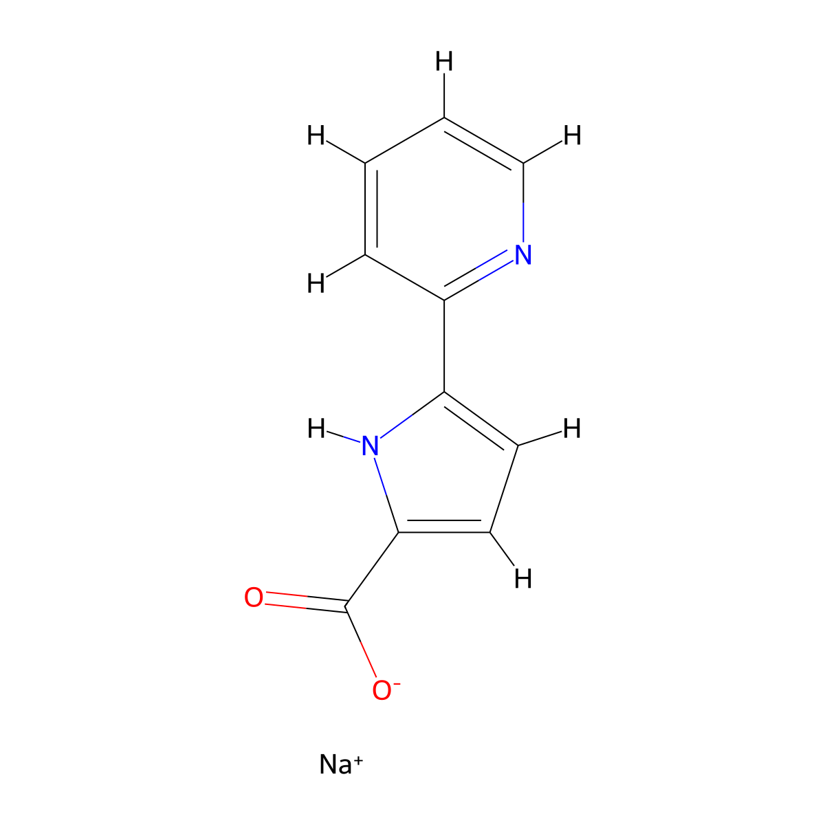 sodium 5-(pyridin-2-yl)-1H-pyrrole-2-carboxylate molecular structure, CAS 1706432-05-4