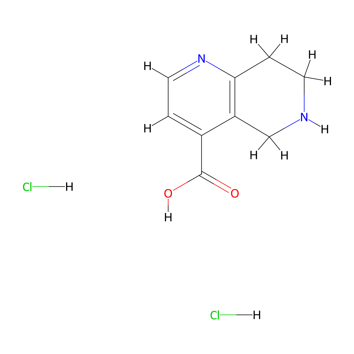 5,6,7,8-Tetrahydro-1,6-naphthyridine-4-carboxylic acid dihydrochloride molecular structure, CAS 1706432-06-5