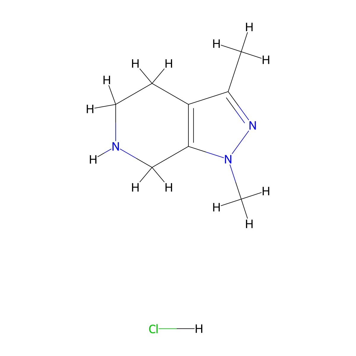 1,3-dimethyl-1H,4H,5H,6H,7H-pyrazolo[3,4-c]pyridine hydrochloride molecular structure, CAS 1706432-07-6